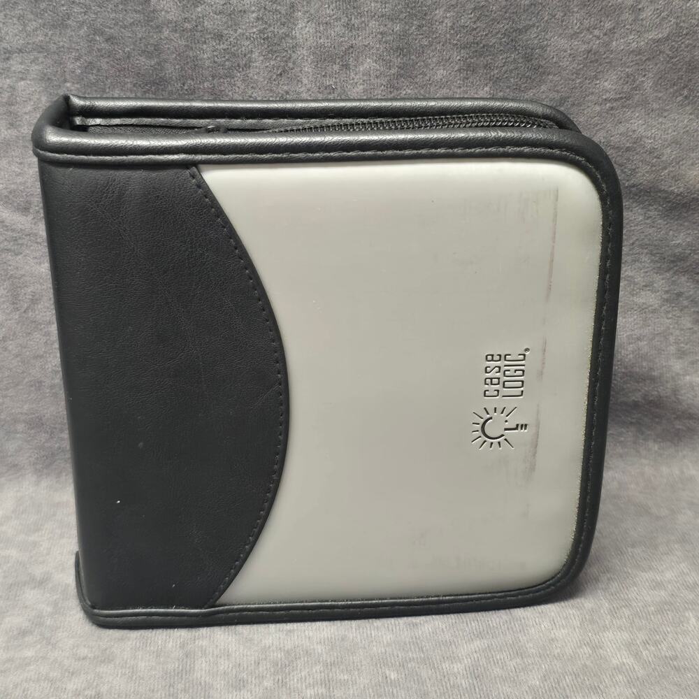 Case Logic Silver & Black CD Carrying Case Holds 24 DVD CD Music Movies
